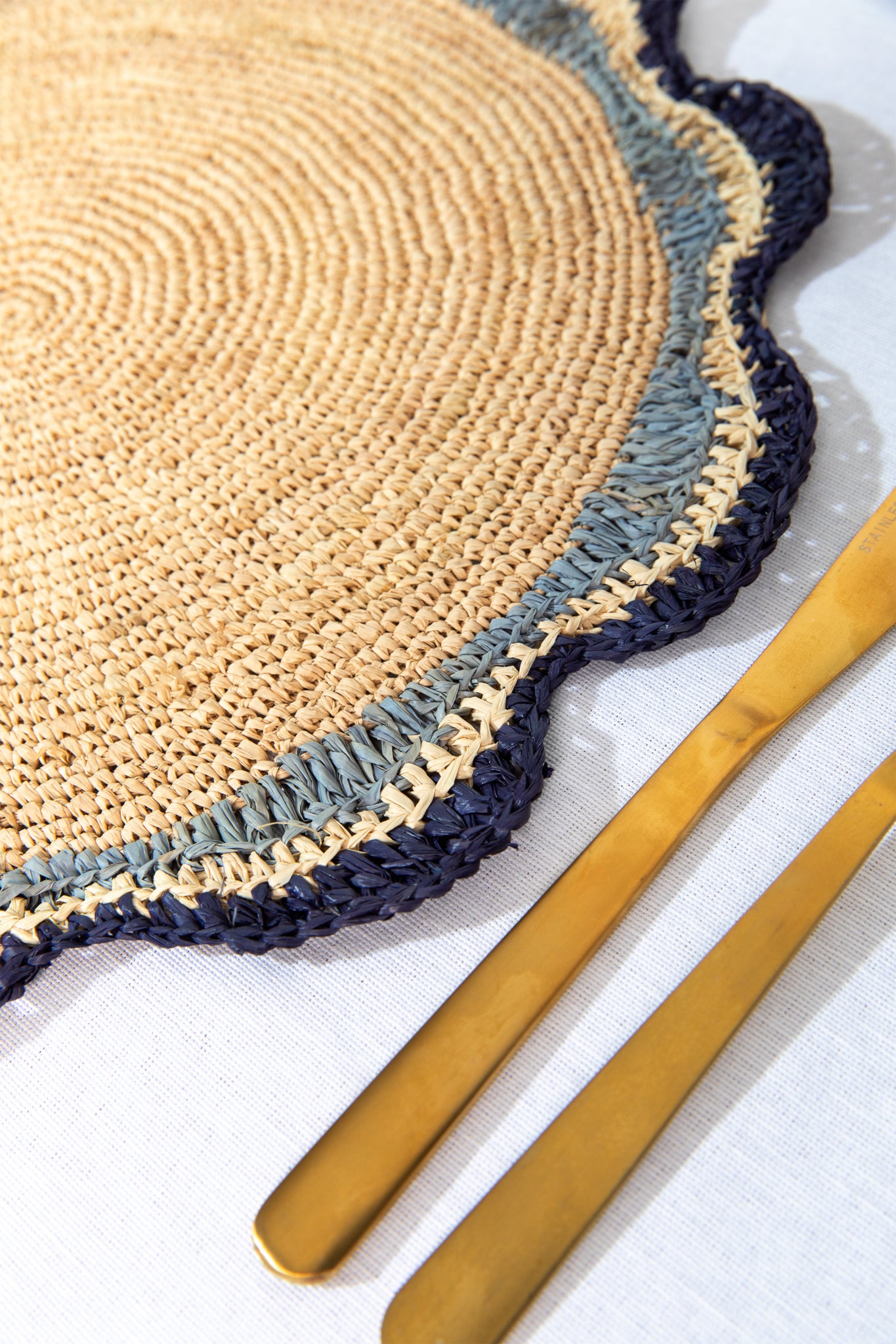 Navy Garden Party Round Placemat (Set of 4)