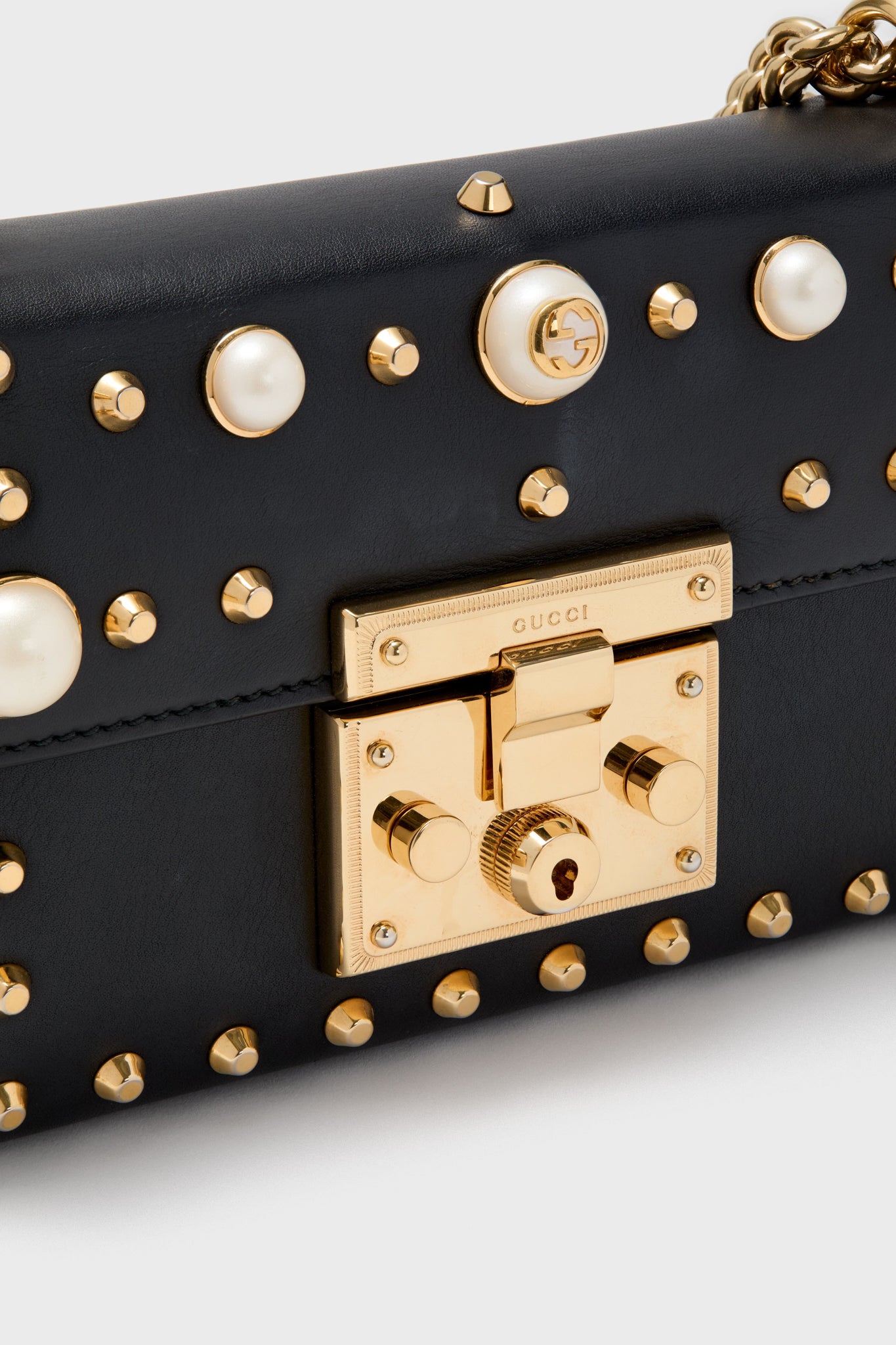 Gucci Black Padlock Chain Shoulder Bag