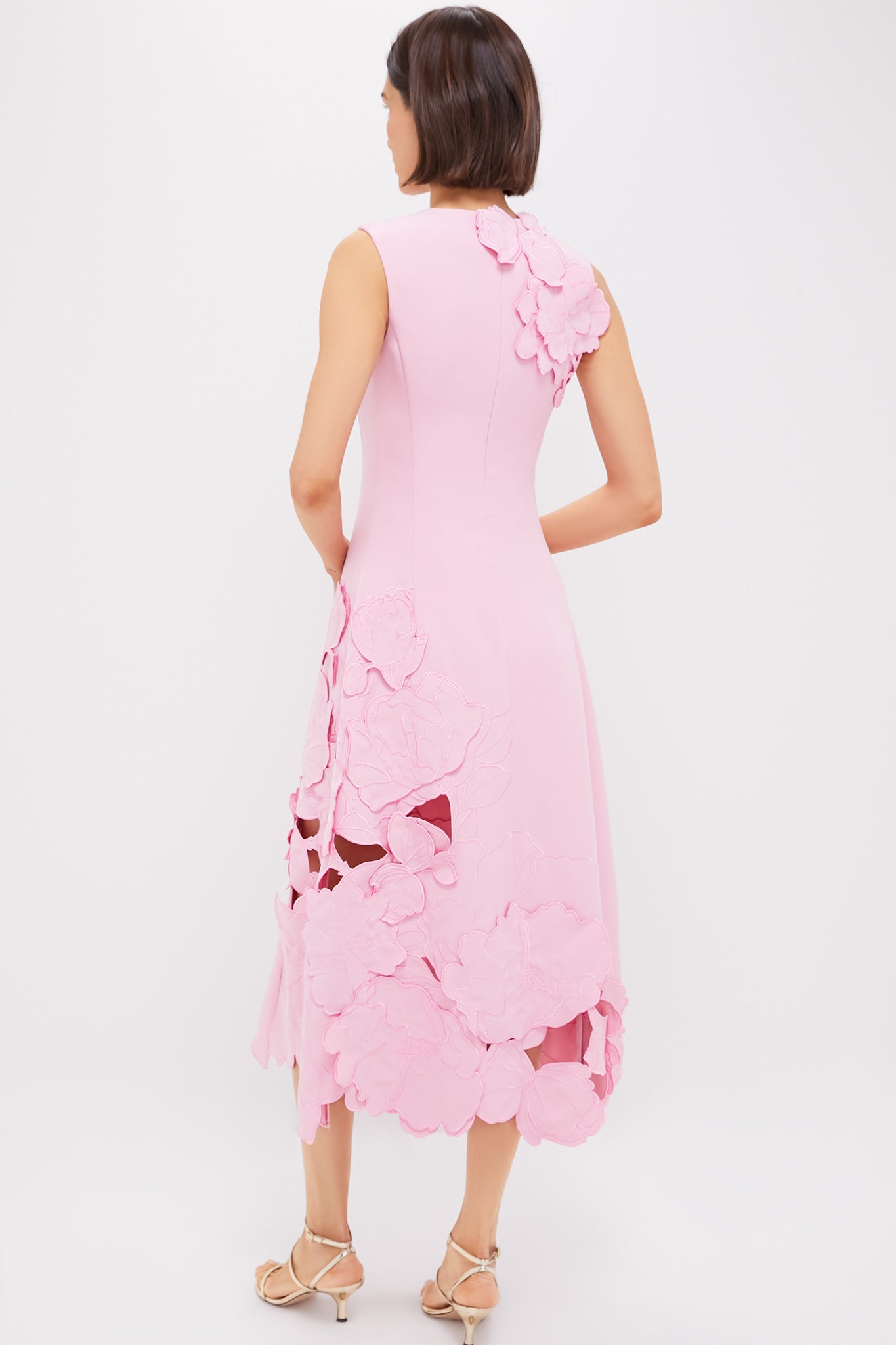 open lace back dress Flamingo Cleo Applique Dress