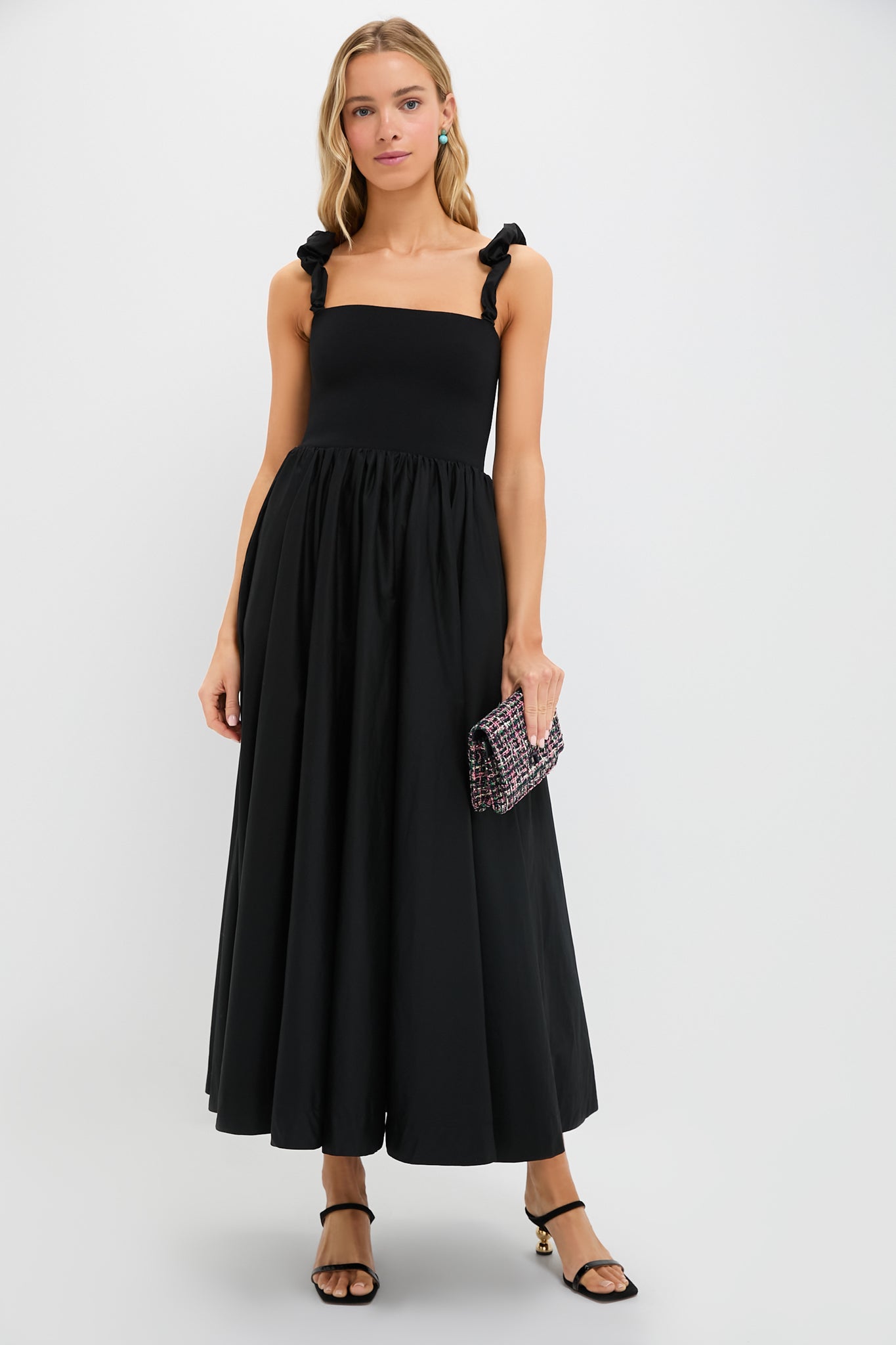 Black Mixed Media Adela Gown | Pomander Place