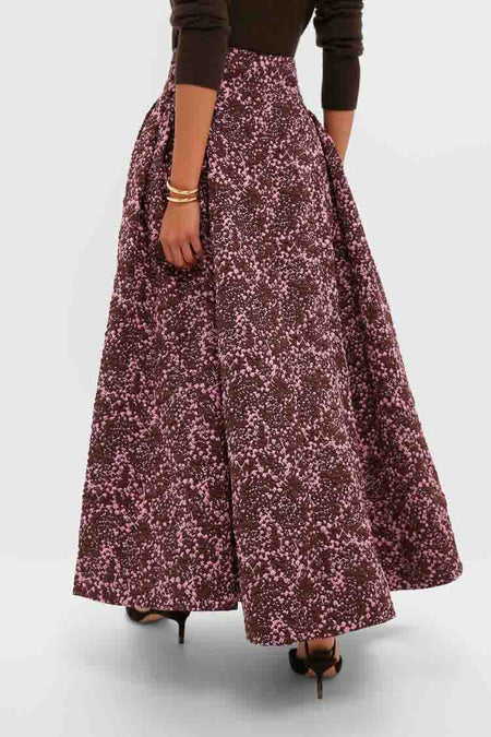 Mulberry Jacquard Sylvie Midi Skirt