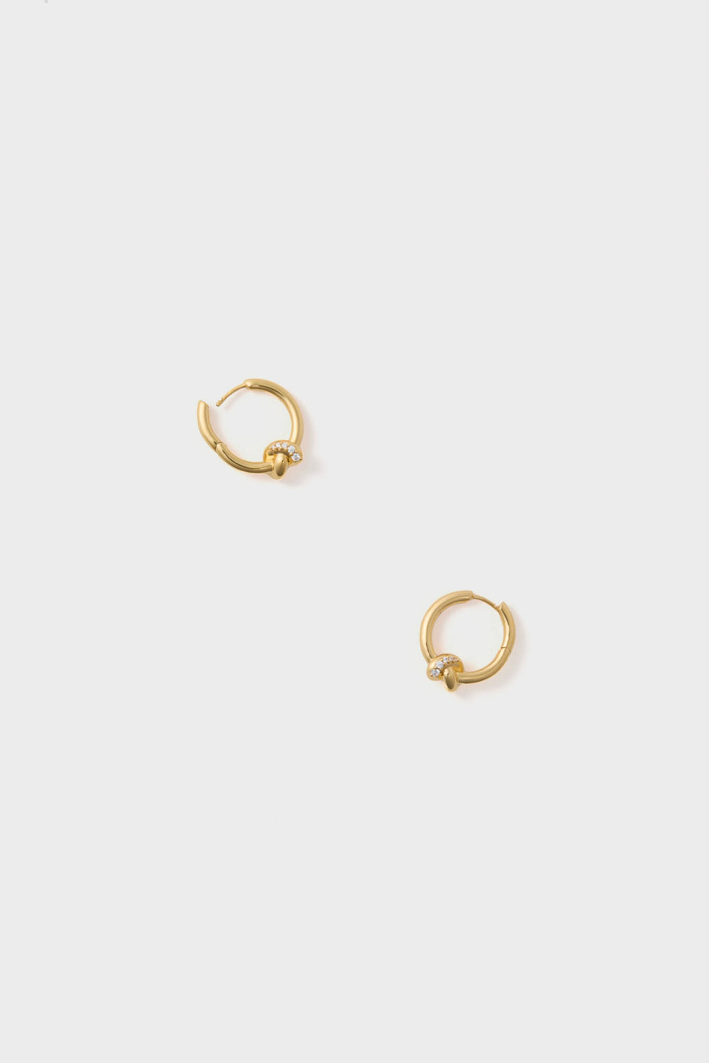 Gold Lucy Williams Pave Knot Small Hoop Earrings