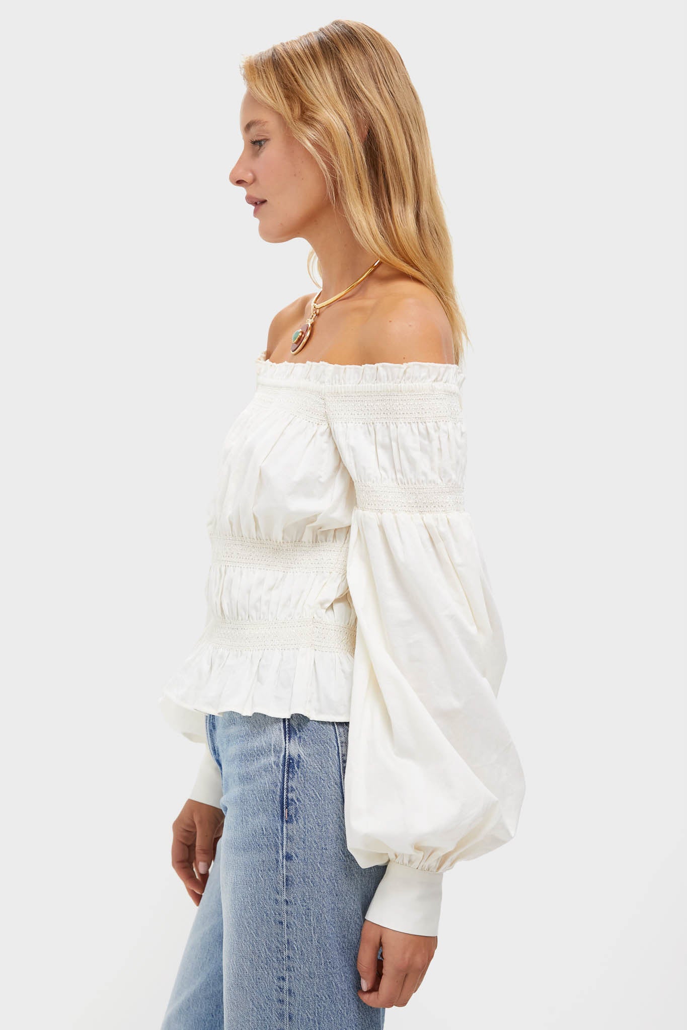 Vintage White Smocked Adeline Blouse | Tuckernuck