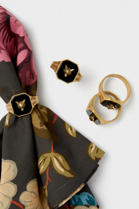 Foxhead Signet Napkin Rings Set of 4