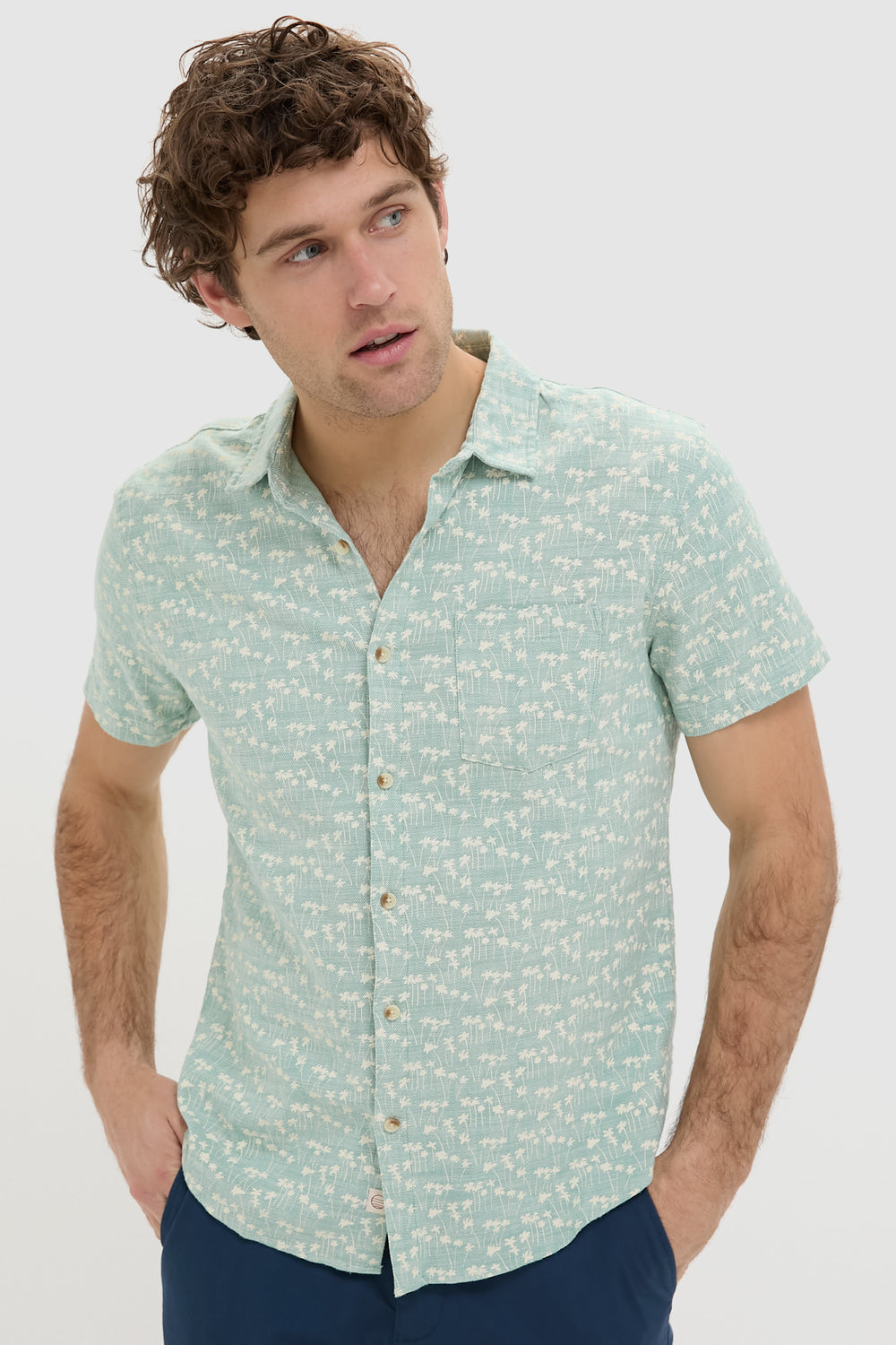 Green Palm Classic Stretch Selvage Shirt