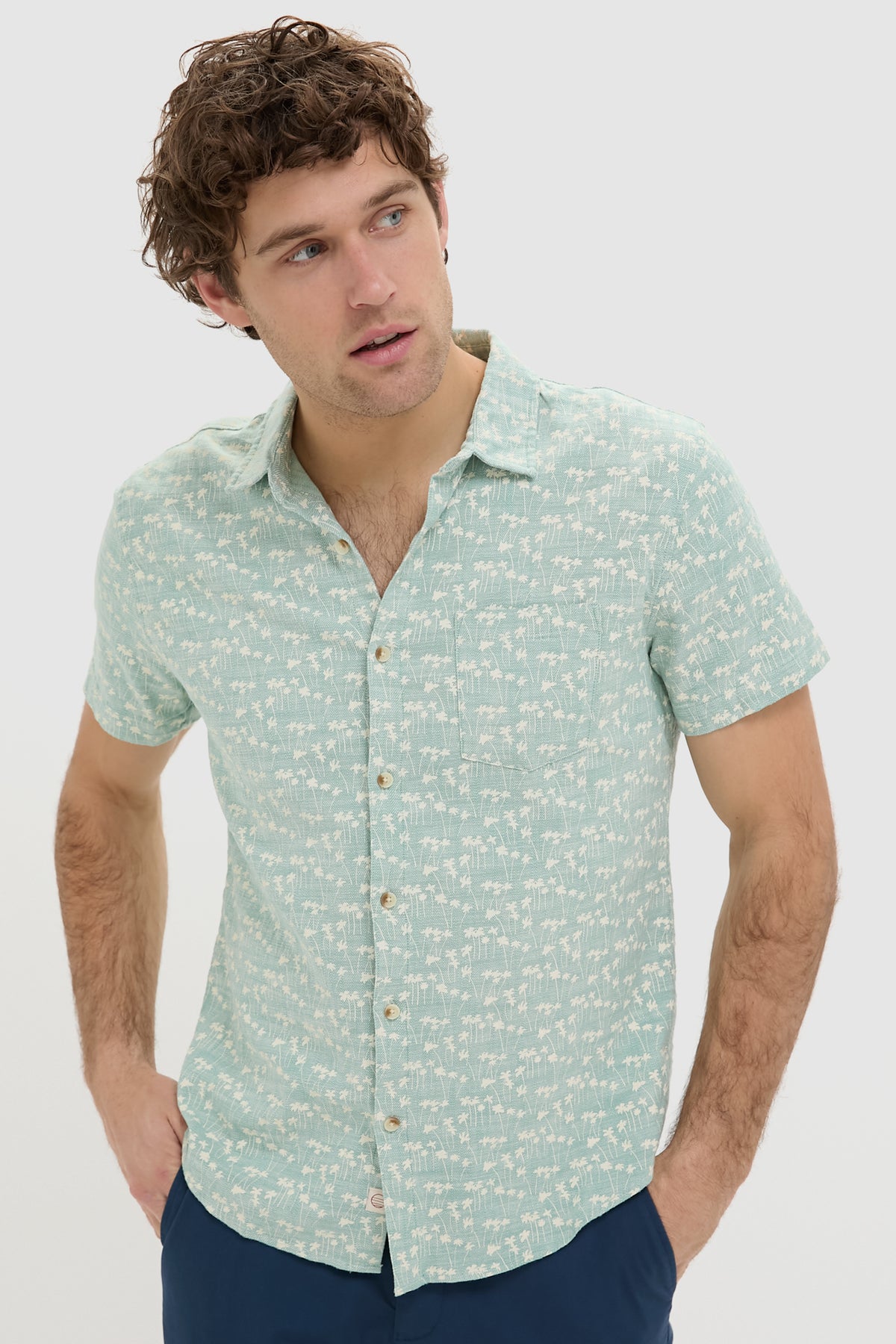 Green Palm Classic Stretch Selvage Shirt