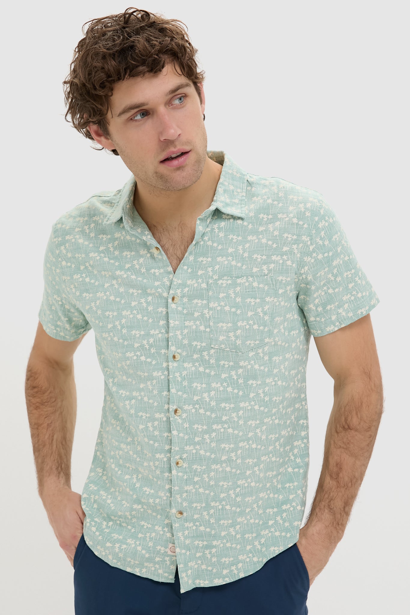 Green Palm Classic Stretch Selvage Shirt