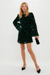 Emerald Green Burnout Velvet Oaklynn Mini Dress