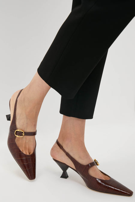 Dark Brown Natalia Sling Back Heels