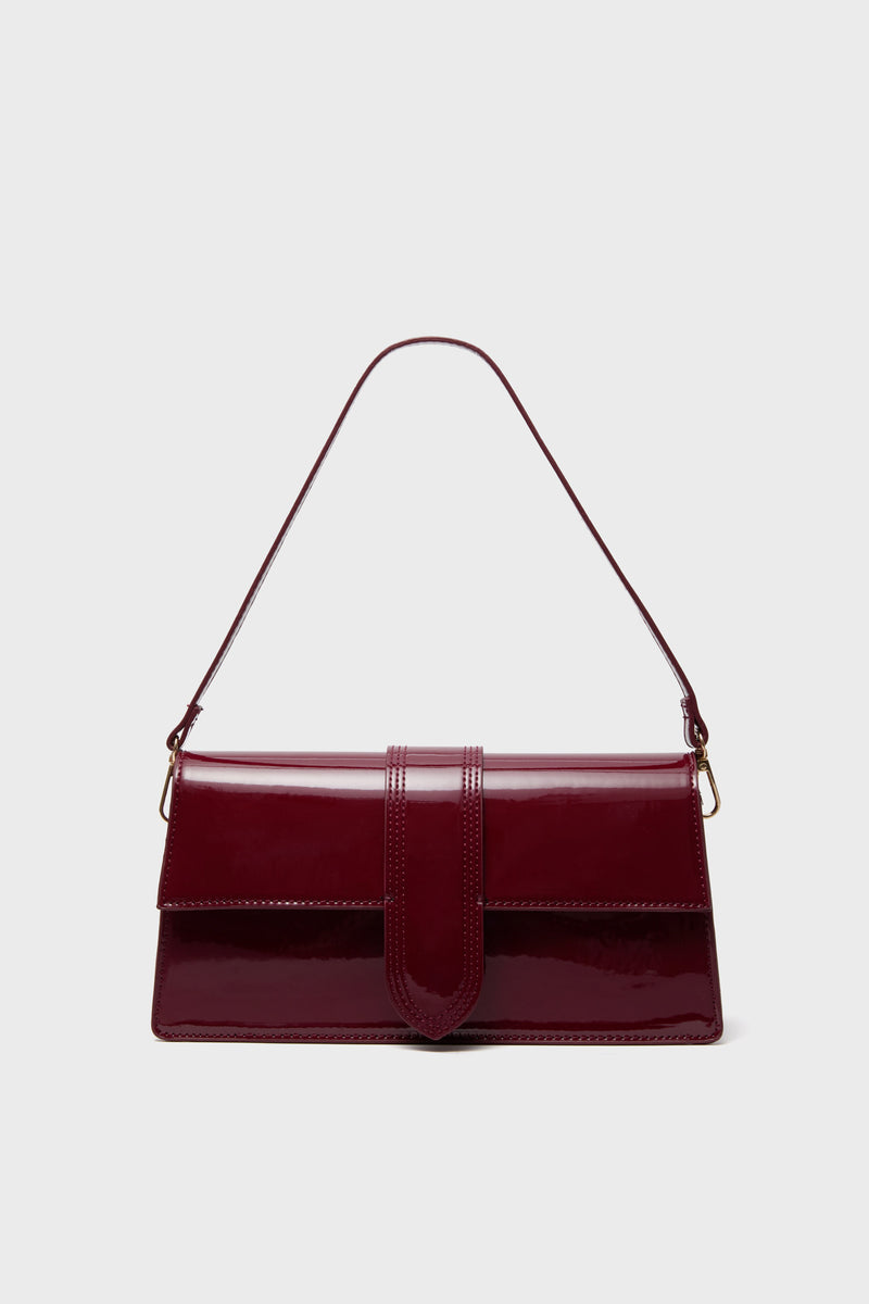 Burgundy Violet Patent Bag