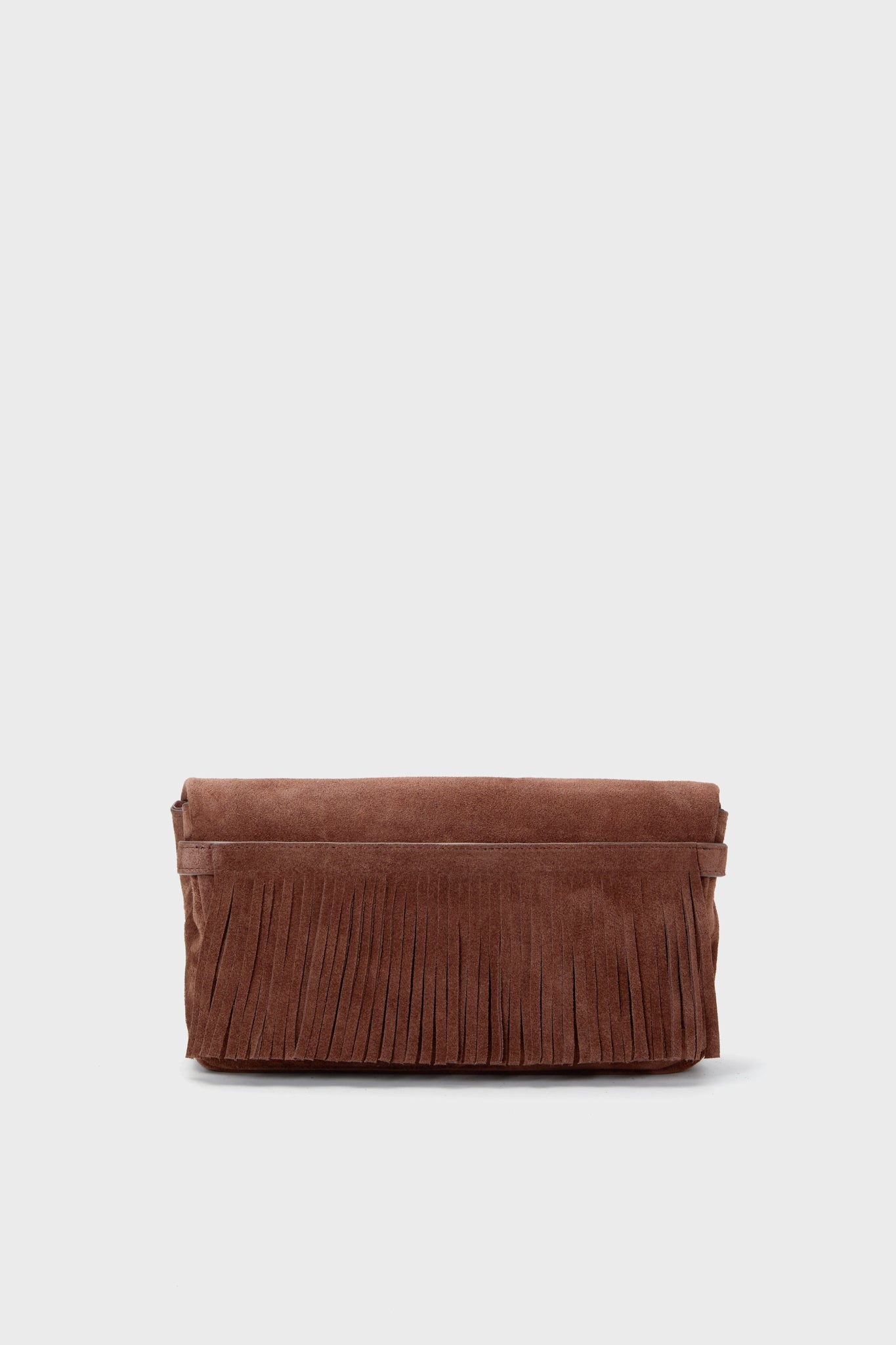 Hudson’s vintage brown suede clutch top