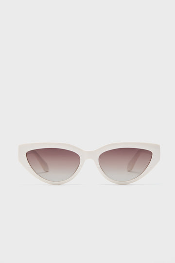 QUAY white cat-eye sunglasses with gradient tinted lenses are a stylish accessory, perfect for adding flair to any outfit.