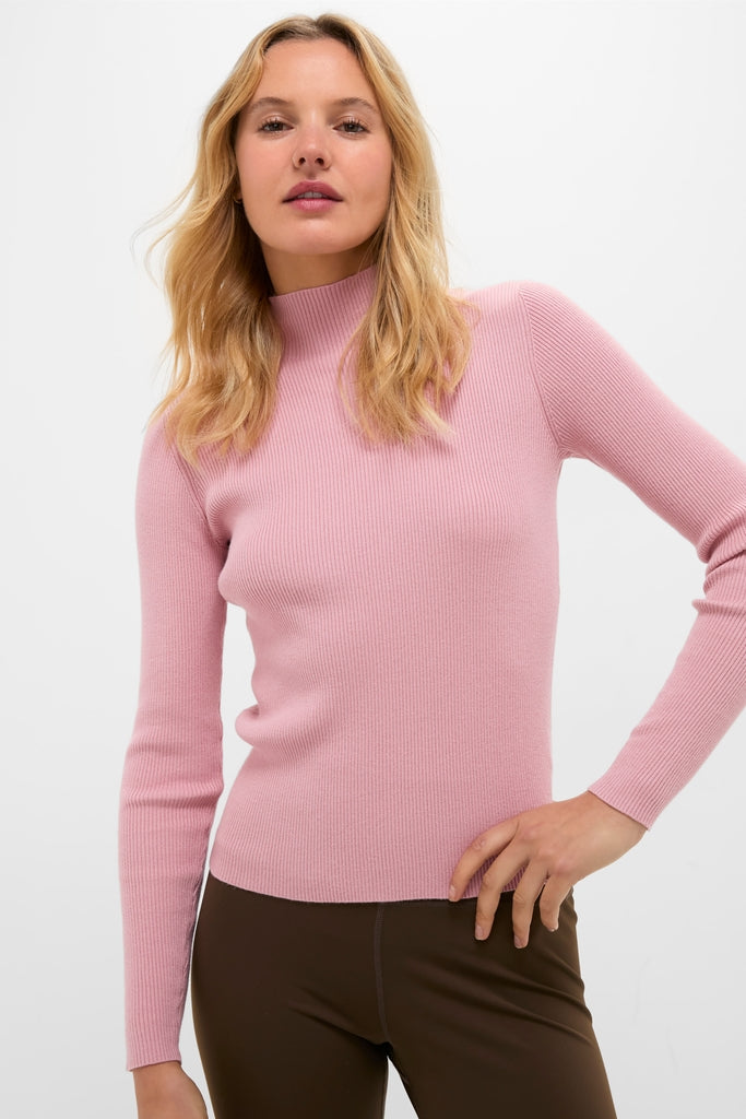 Dusty Rose Ribbed Holden Turtleneck