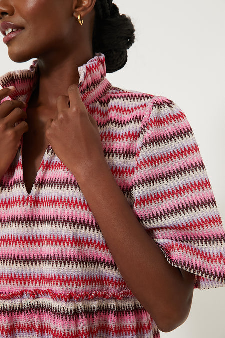 Zigzag Knit Stripe Crawford Dress