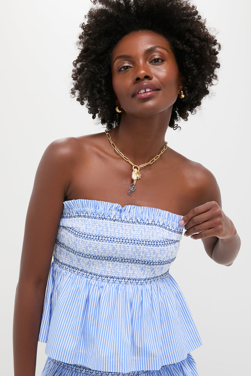 Smocked Seersucker Ellara Top