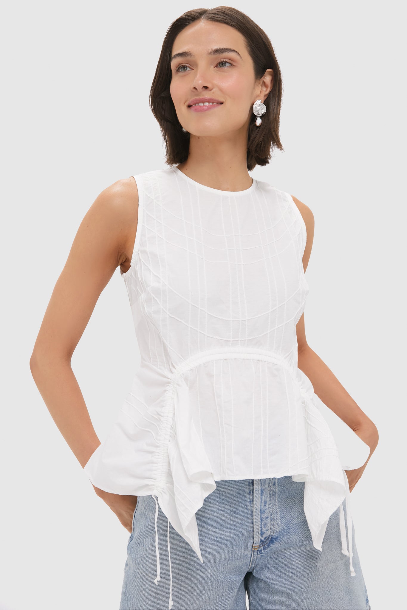 White Camden Cotton Poplin Tank Top | Sea New York