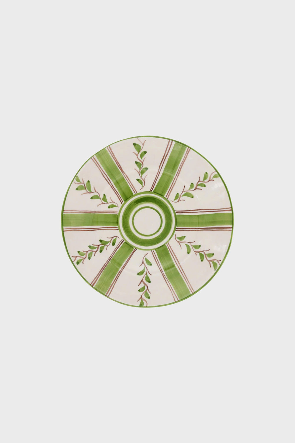 Olive Stripe Dessert Plate