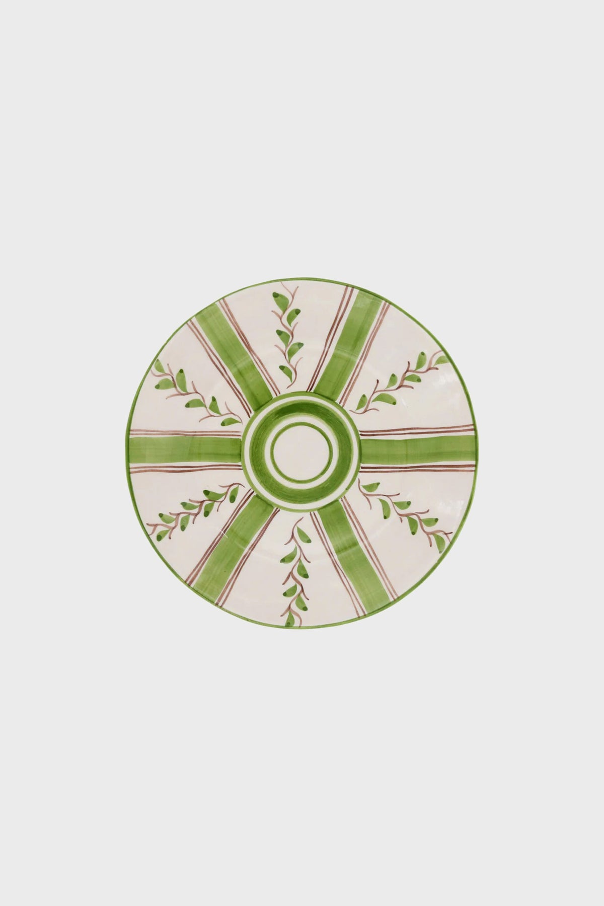 Olive Stripe Dessert Plate