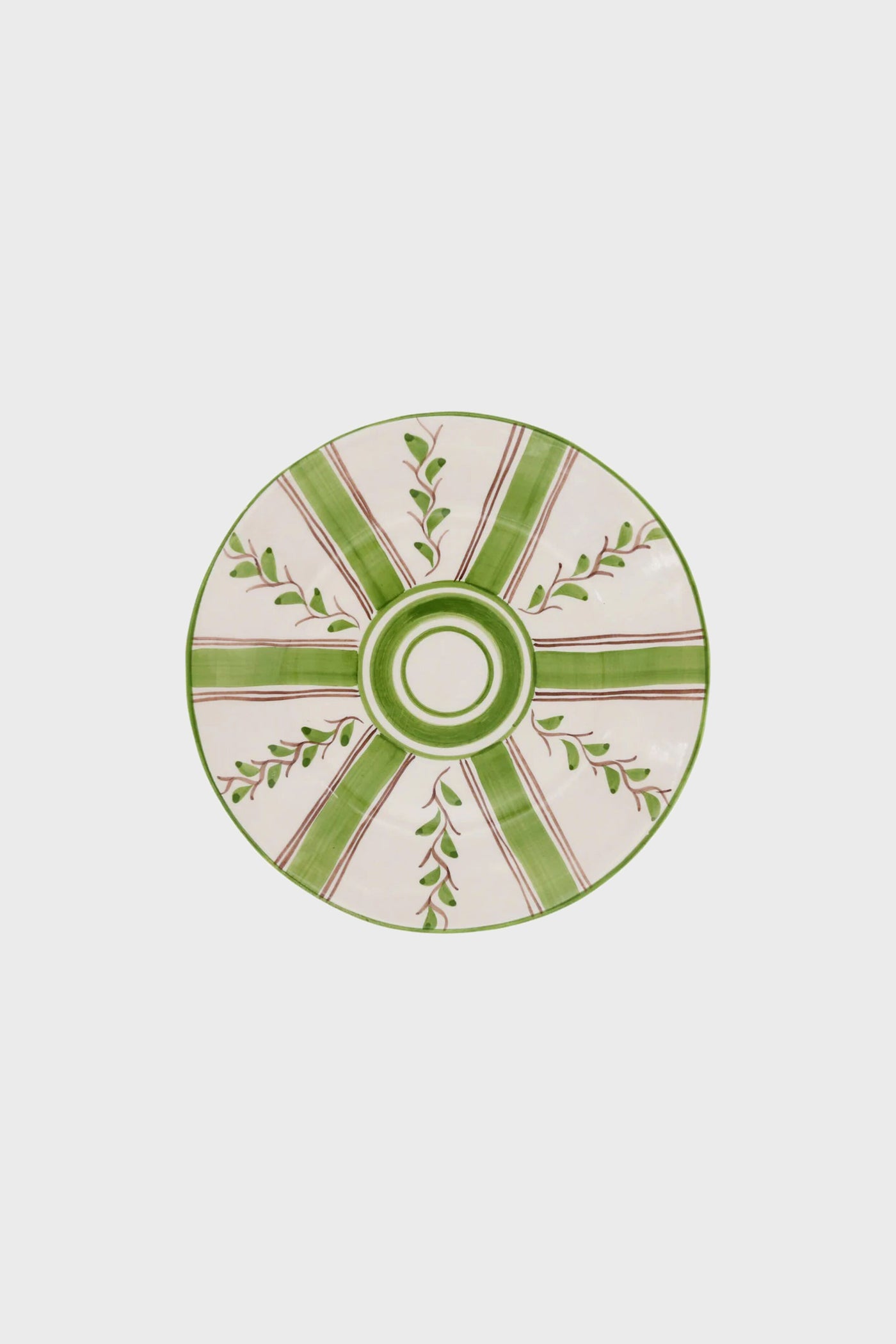 Olive Stripe Dessert Plate