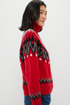 Fireside Red Fairisle Multi Turtleneck Sweater
