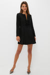 Black Crepe Blair Bow Coat Dress
