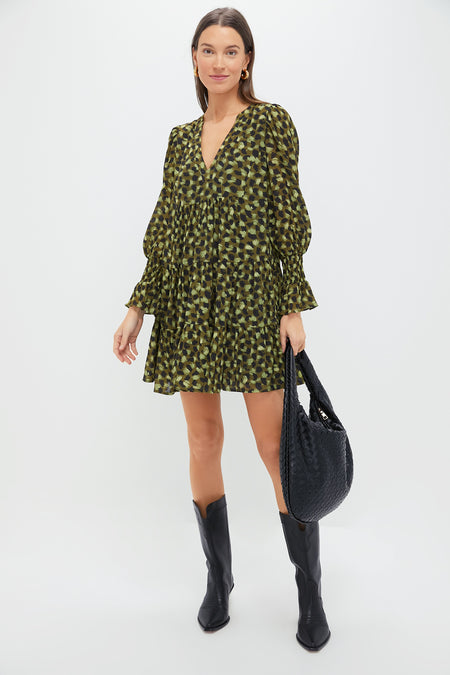 Green Brushed Geo Kenzo Dress