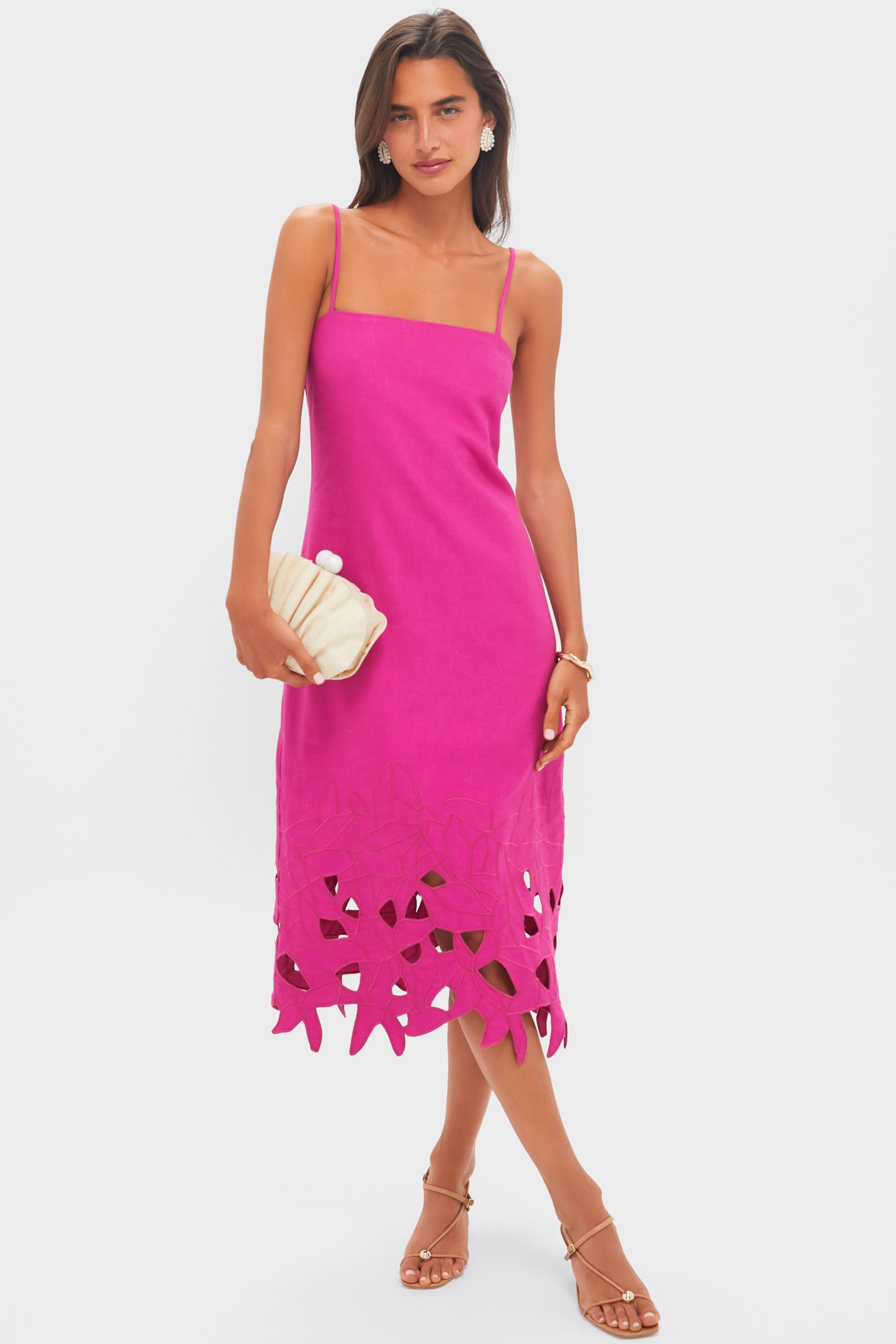 Fuchsia Linen Somerset Maxi Dress