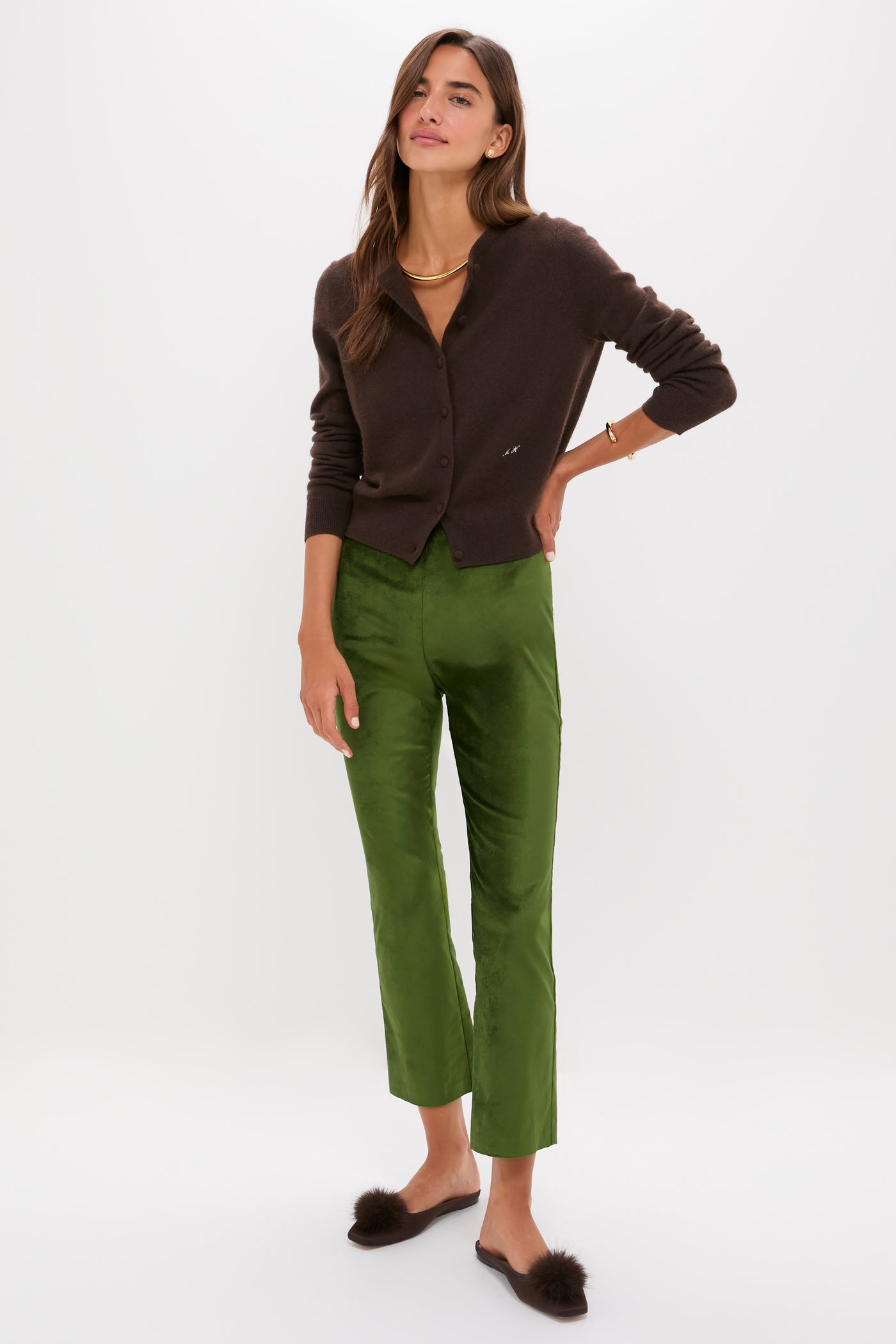 Green Velvet Ashford Pants