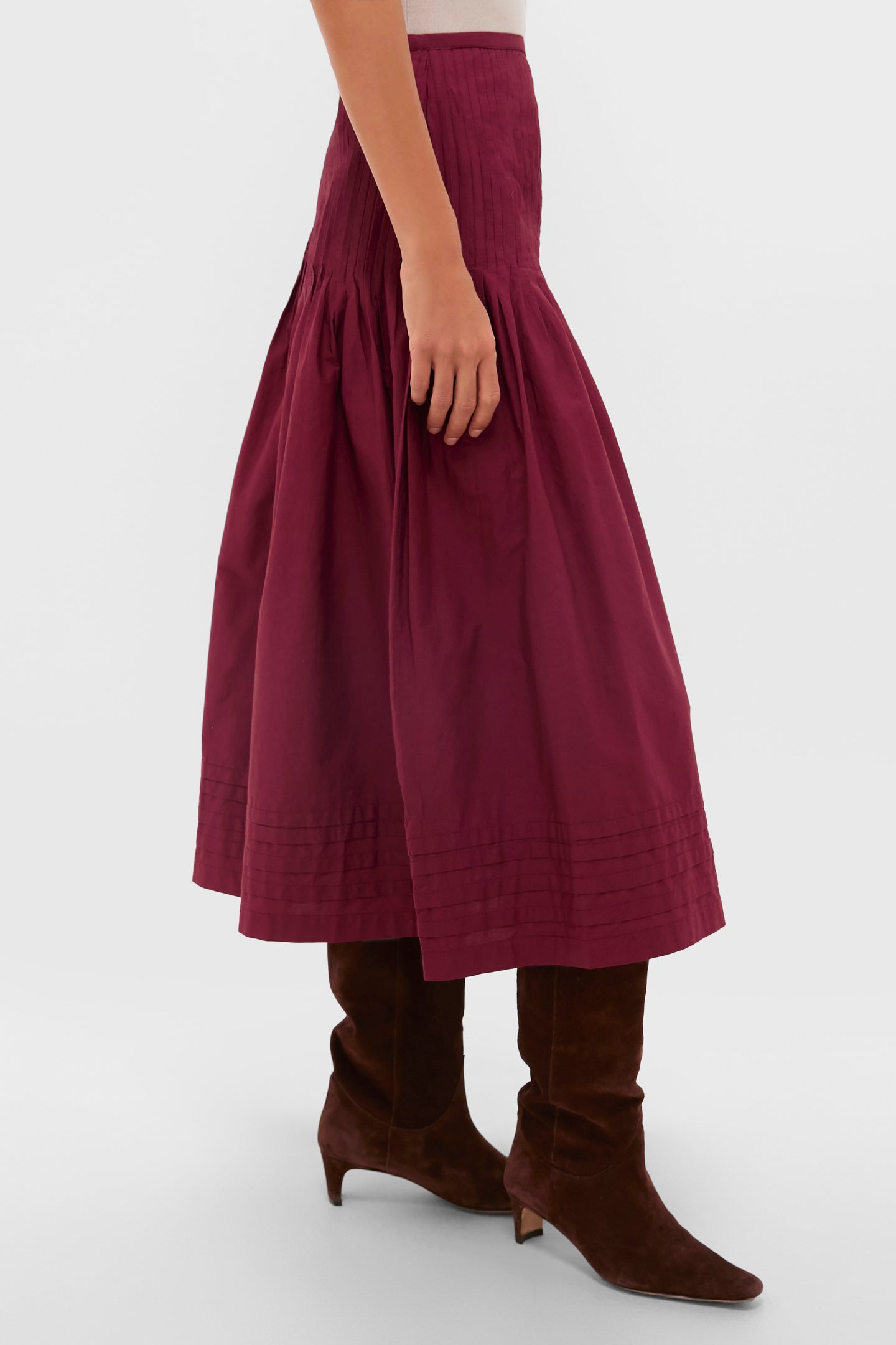 Bordeaux Rosa Midi Skirt