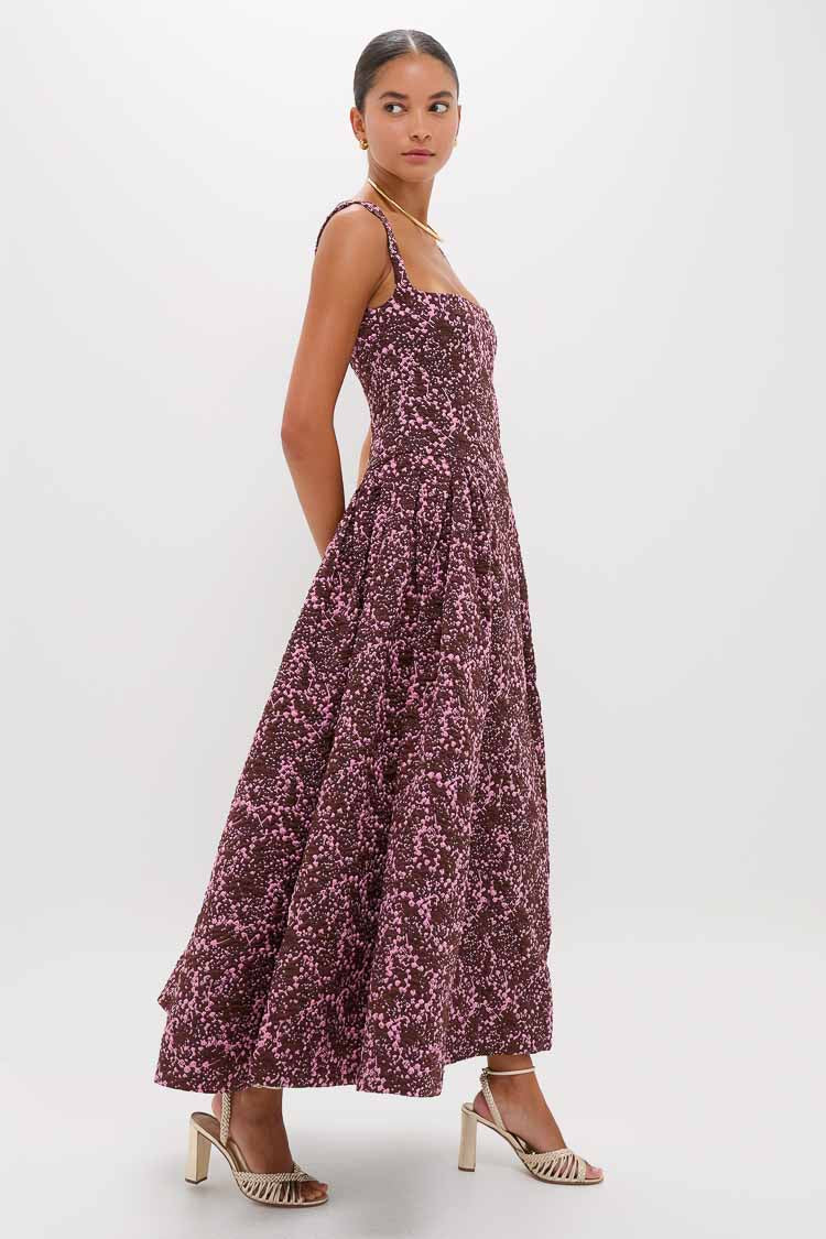Mulberry Jacquard Sylvie Midi Dress | CLEA Mulberry Jacquard Sylvie Midi Dress | CLEA