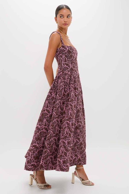 Mulberry Jacquard Sylvie Midi Dress