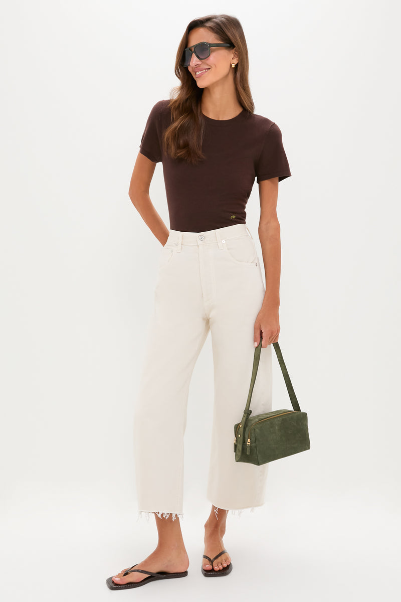 Carob Croc Square Toe Lily Flip Flops