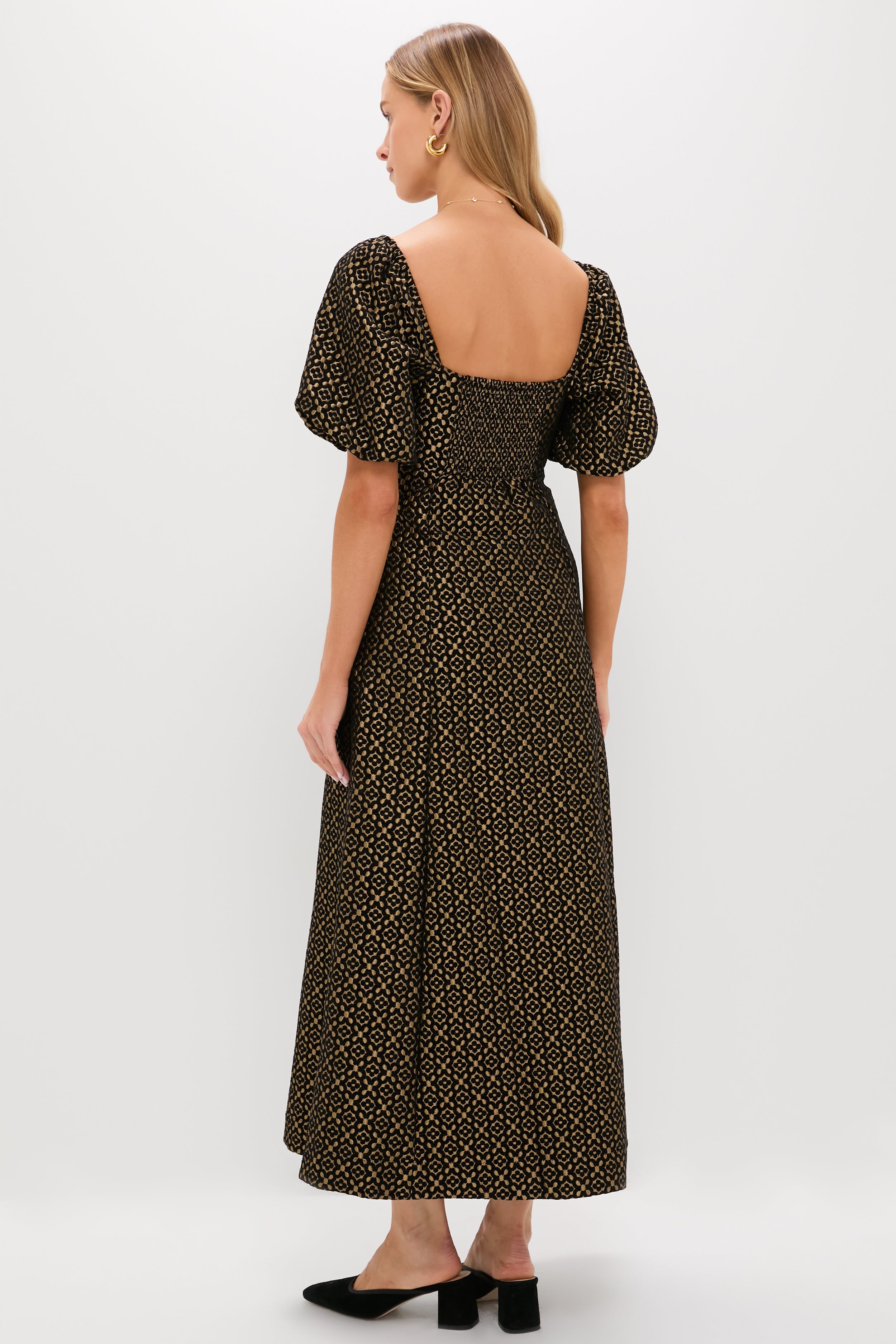 Metallic Brocade Matilda Midi Dress