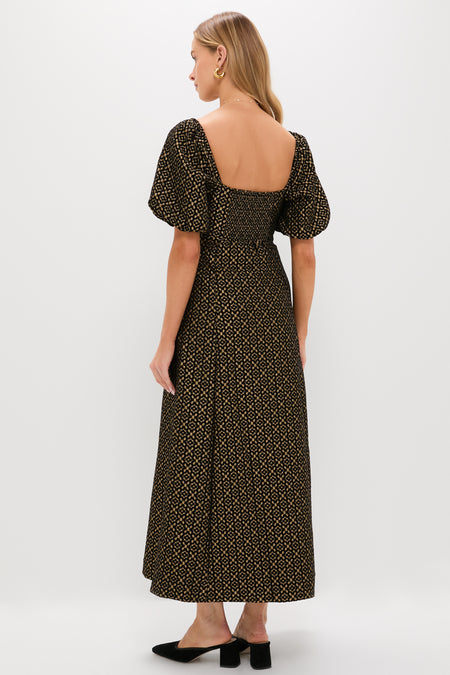 Metallic Brocade Matilda Midi Dress