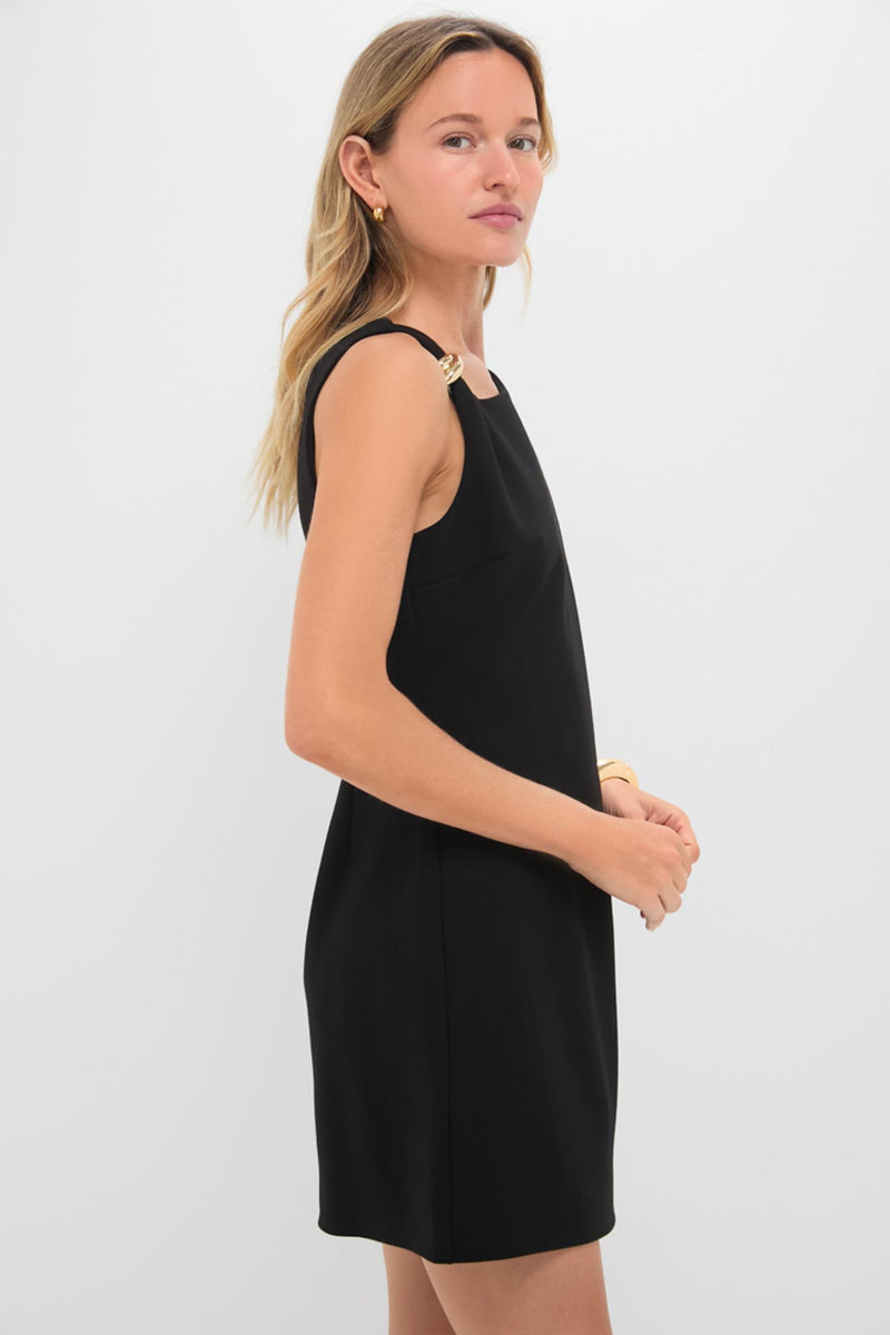 Black Asymmetrical Angelique Mini Dress
