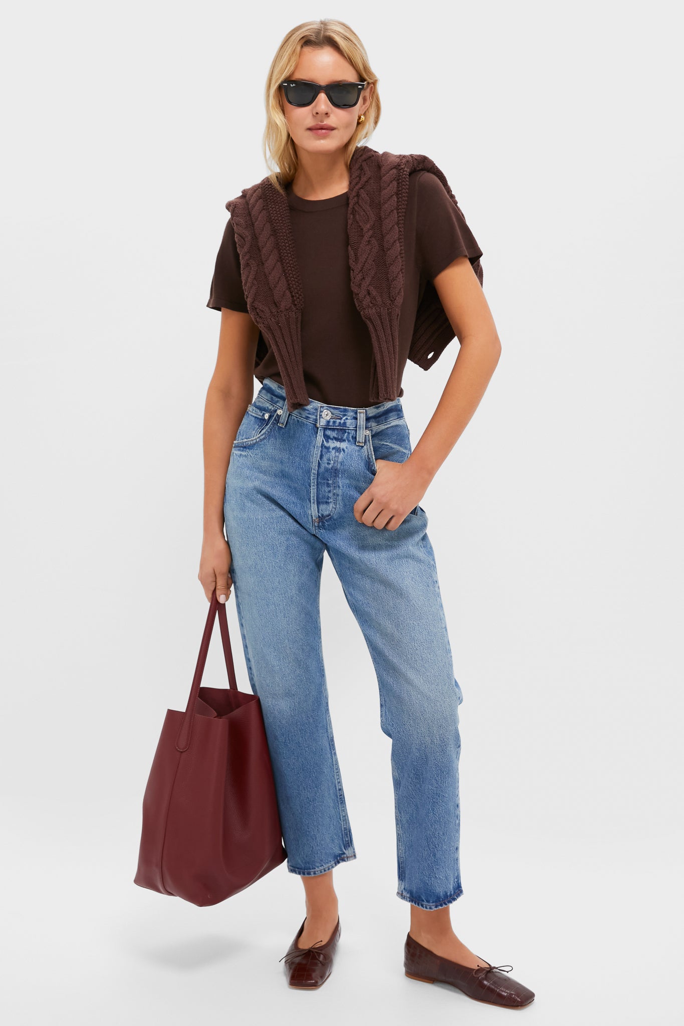 Chocolate Cashmere Silk Katie Tee