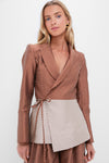 Brown and Cream Rapt Attention Blazer