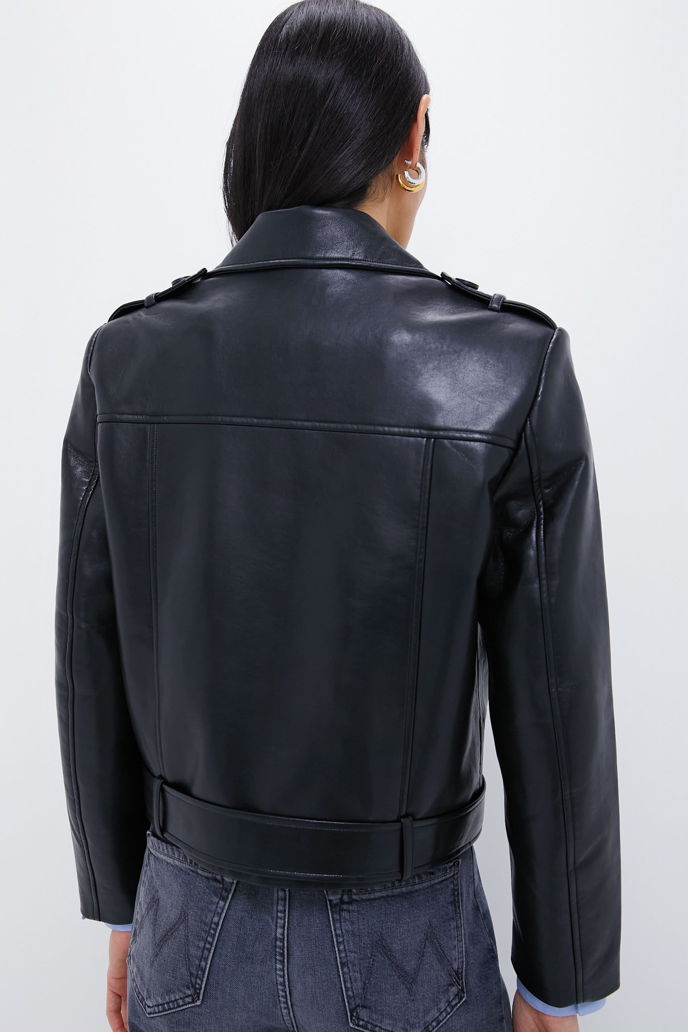 Black Recycled Leather Simone Jacket
