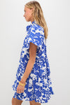 Blue & White Floral Thea Mini Dress