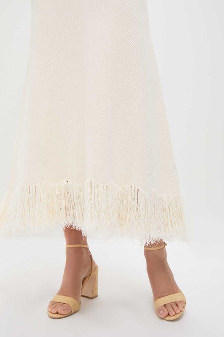 Parchment Clarissa Fringe Knit Skirt