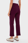 Model wearing high-end Winetasting 28 Inch Compression September Pant, featuring a classic, effortless straight-leg design with tassel-detailed loafers, perfect for versatile, fun styling.