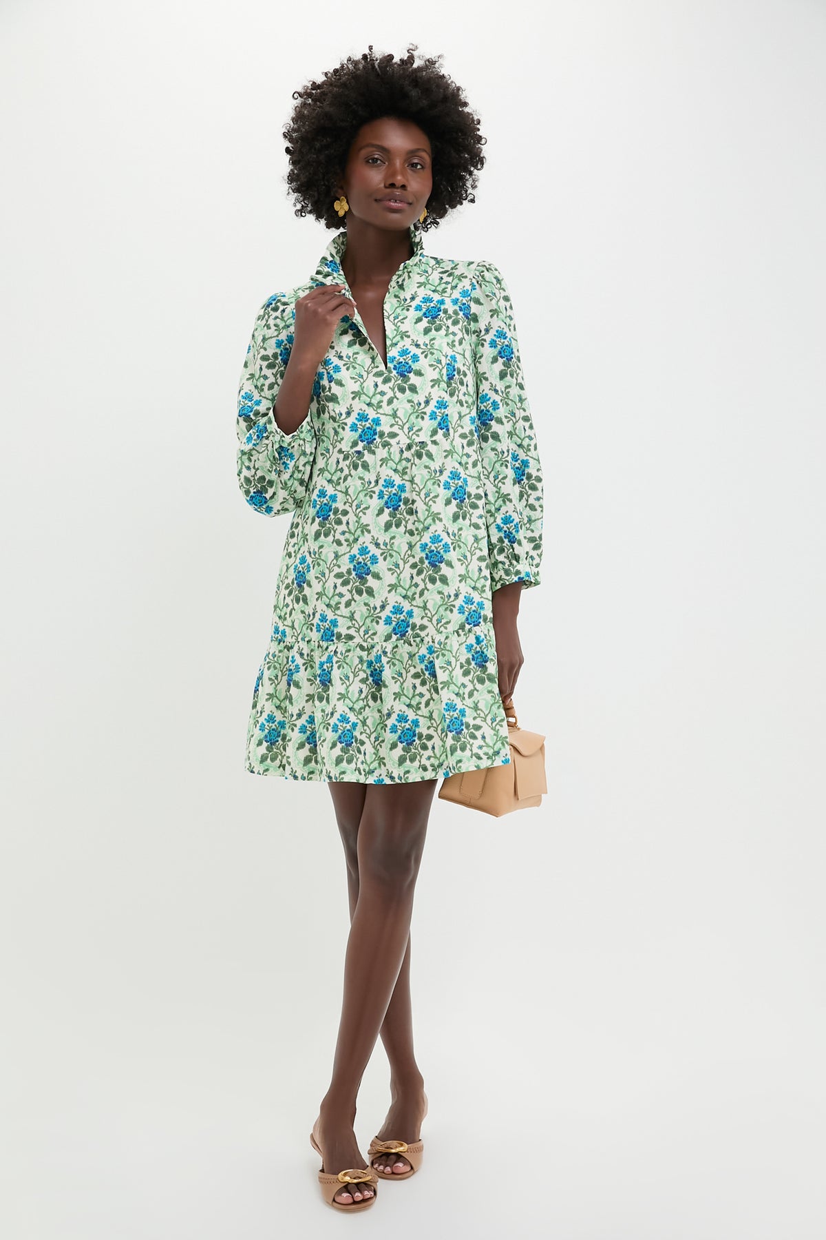cerulean vine cotton poplin lachlan dress Sale: Cerulean Vine Cotton Poplin Lachlan Dress - STACIE FLINNER
