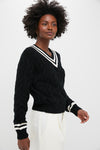 Polo Black and Cricket Cream Cotton Long Sleeve Crew Neck Pullover Sweater