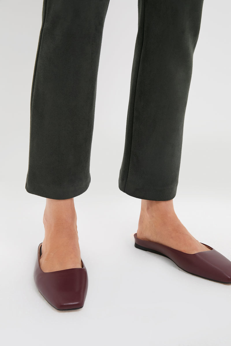 Deep Olive Vegan Suede Ashford Pants