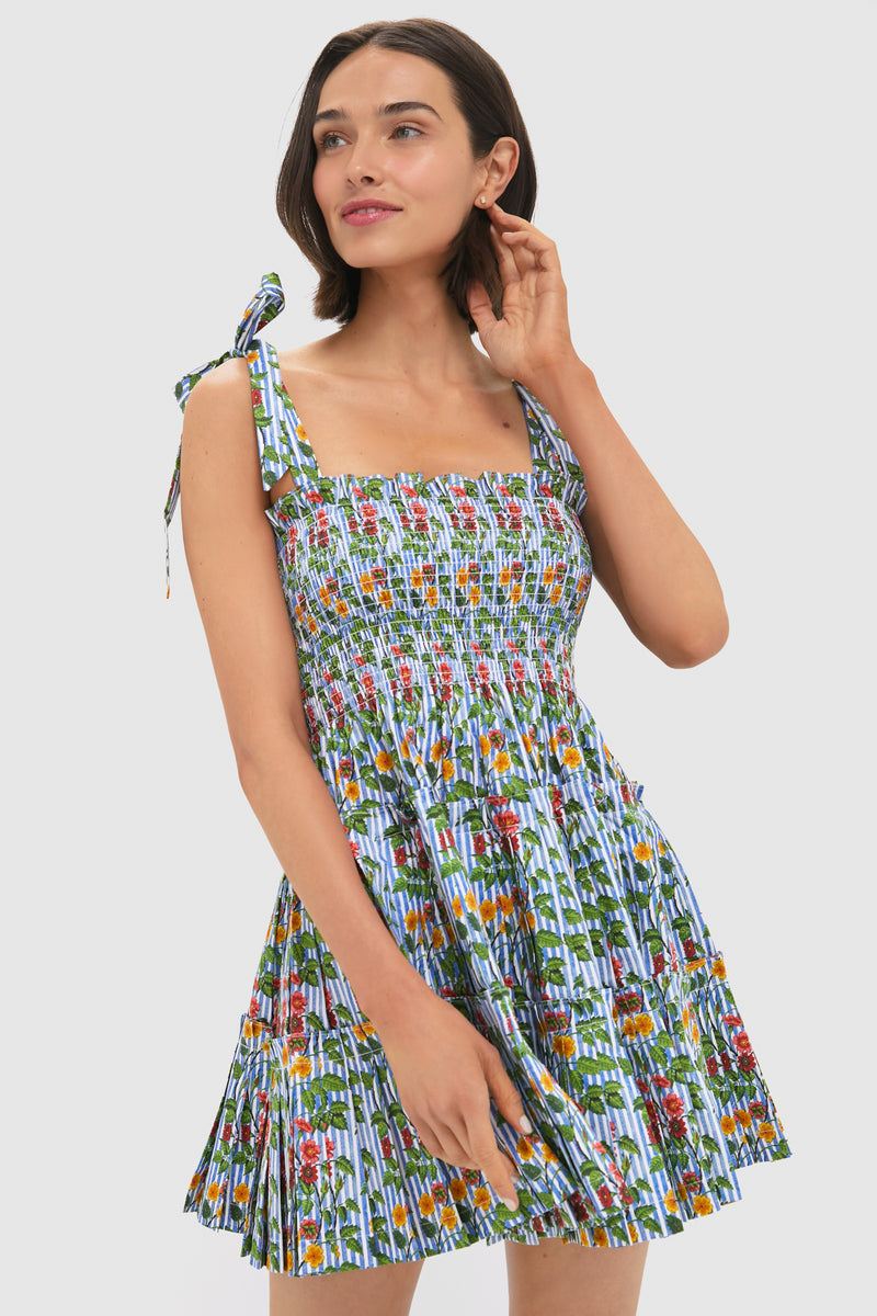 Geranium Stripe Ribbon Charlotte Nap Dress