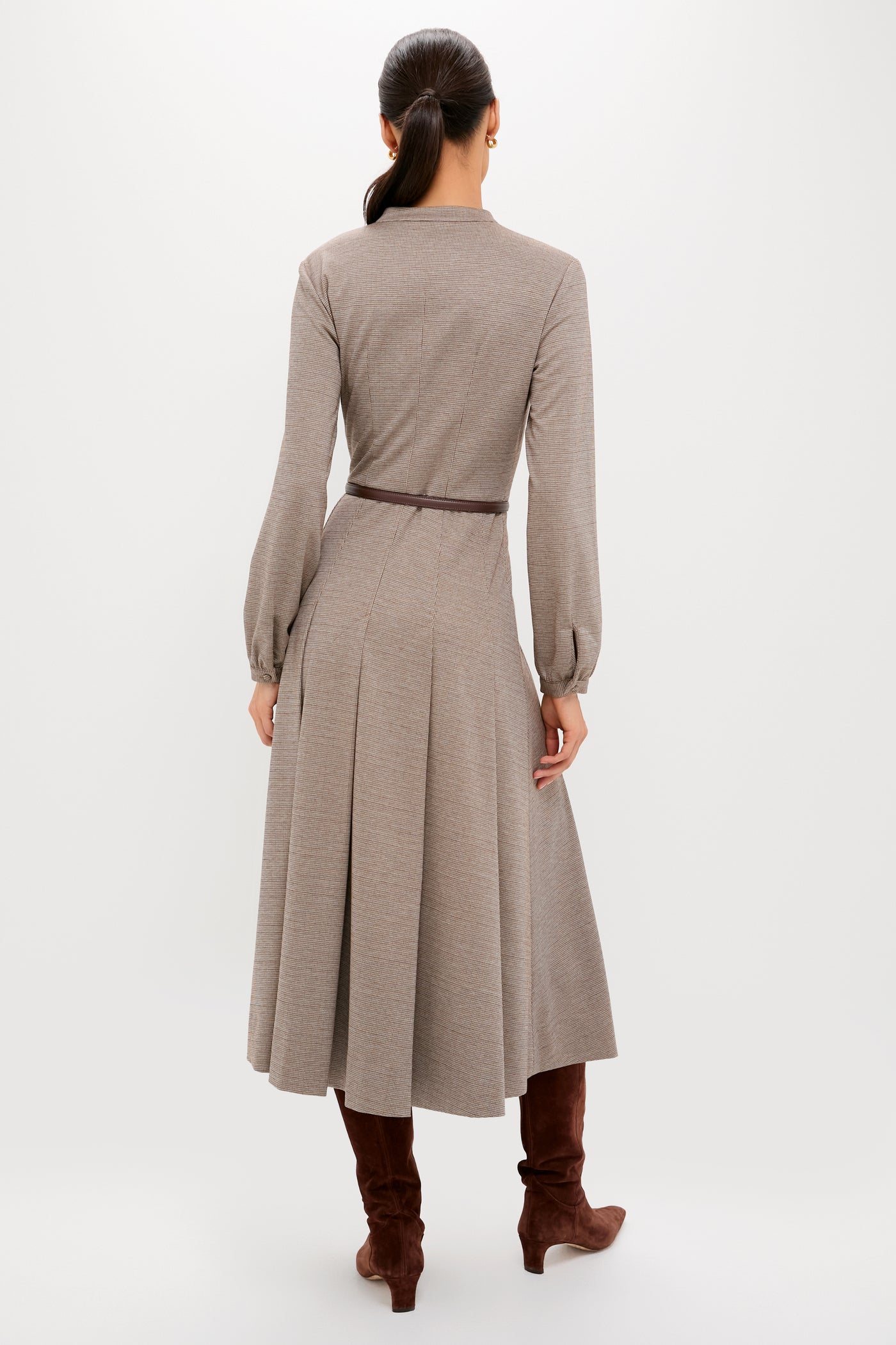 brown houndstooth dress Tuckernuck Brown Houndstooth Smith Dress Brown Micro Houndstooth / XL