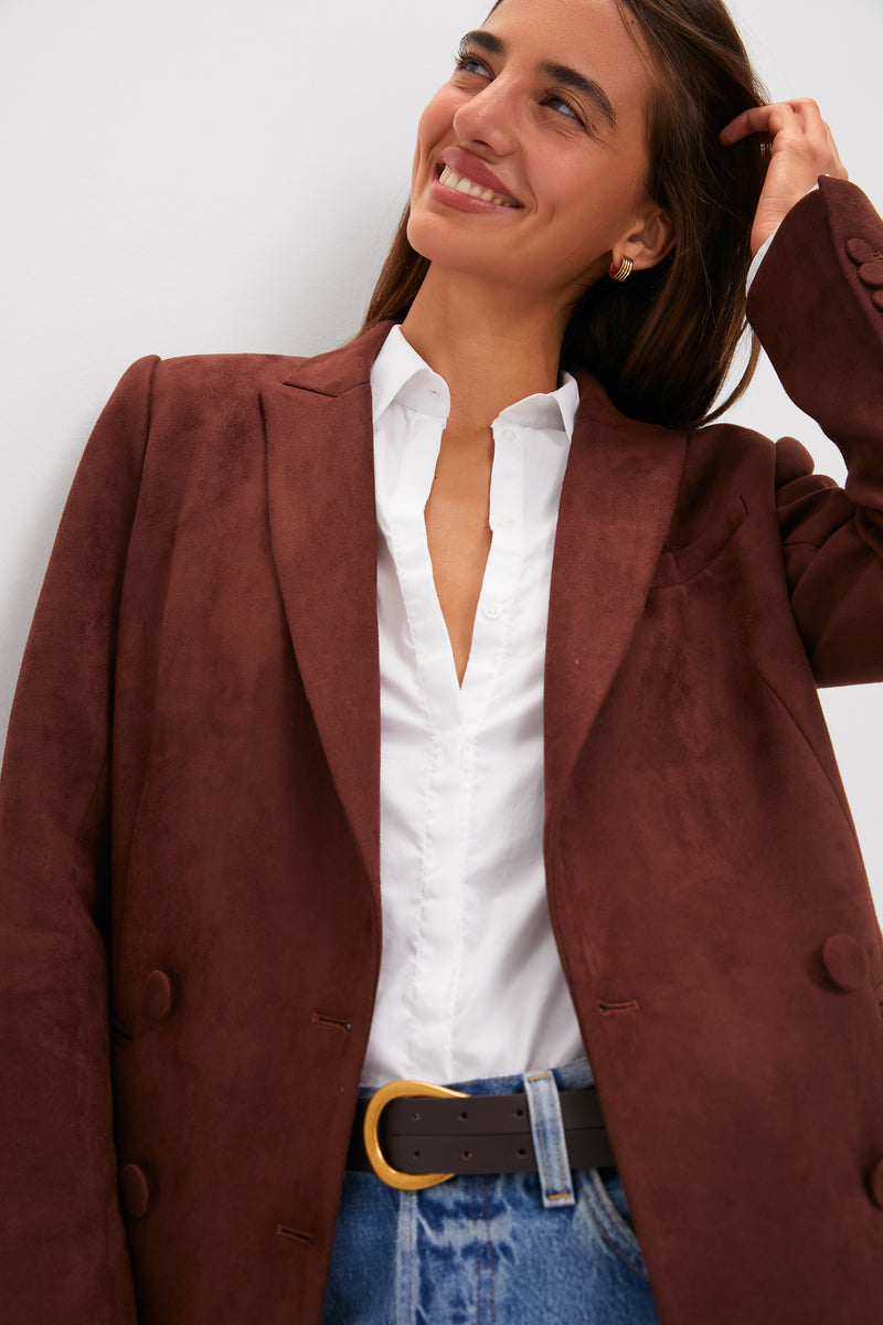 Deep Mocha Vegan Suede Diana Blazer