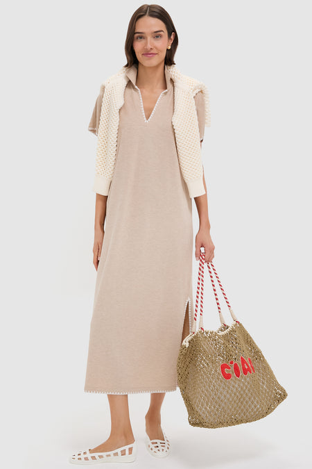 Tan with Poppy Ciao L'ete Tote