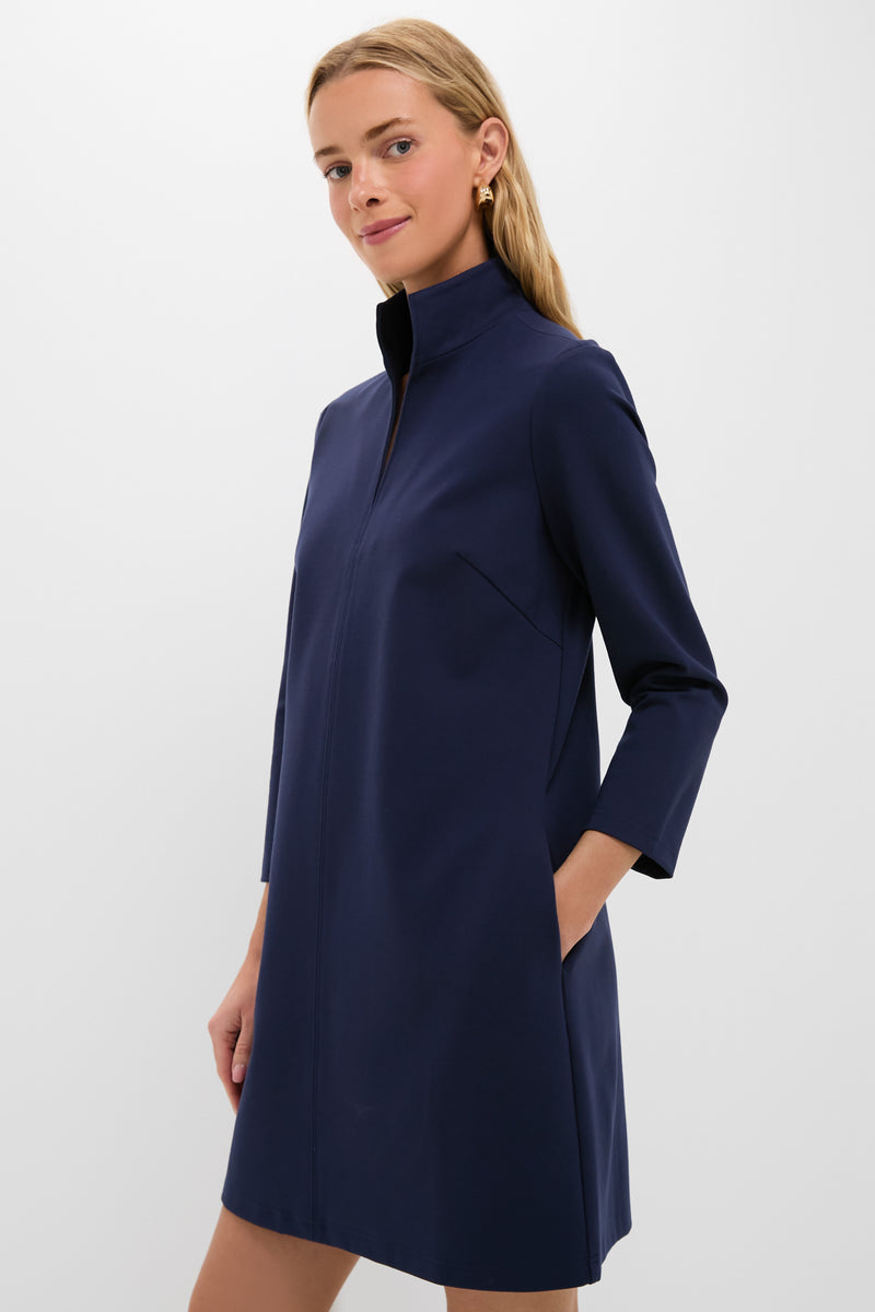 Navy Ponte Clifton Dress