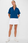 Harbor Blue Cropped Performance Jersey Caroline Polo